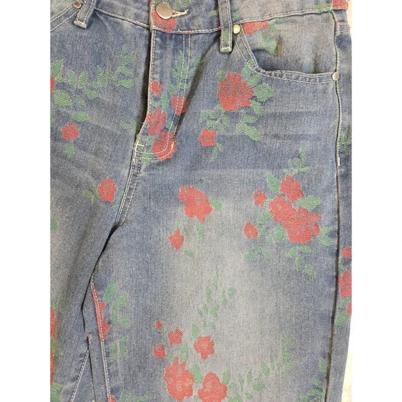 PTCL Floral Jacquard Straight Leg Jeans Size 28 NWT - Picture 6 of 9